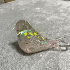 Glass bird piece with lighted display stand ❤️